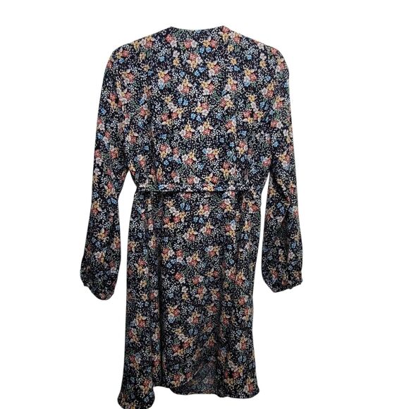 Loft Outlet Blue Floral Full Wrap Dress Size 8 Petite - Picture 2 of 10